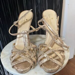 Kate Spade Gold Strappy Platform Sandals